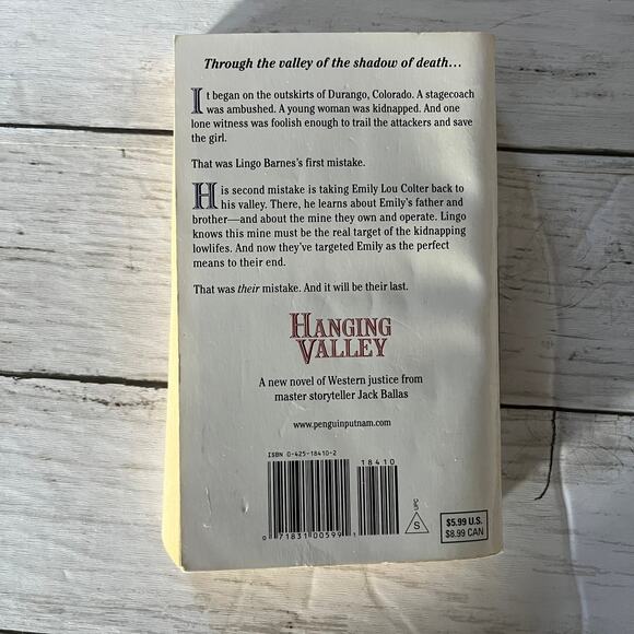 Hanging Valley by Jack Ballas  Mass Market Paperbound Western - Picture 3 of 3